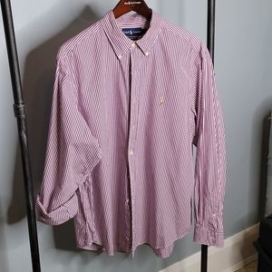 Purple and white stripe broadcloth shirt XXL Polo
